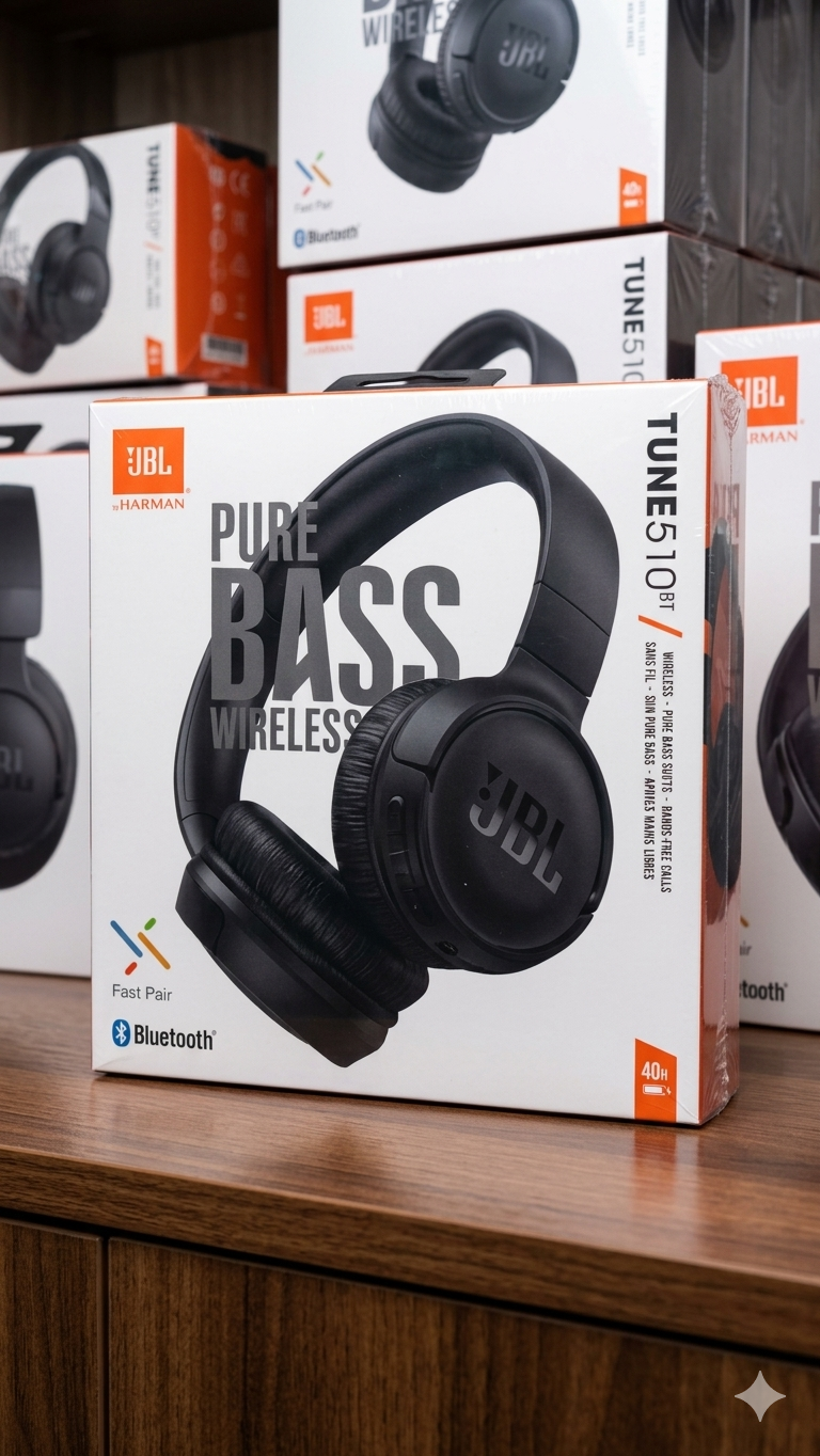 سماعات رأس لاسلكية فوق الأذن من طراز JBL Tune 510BT